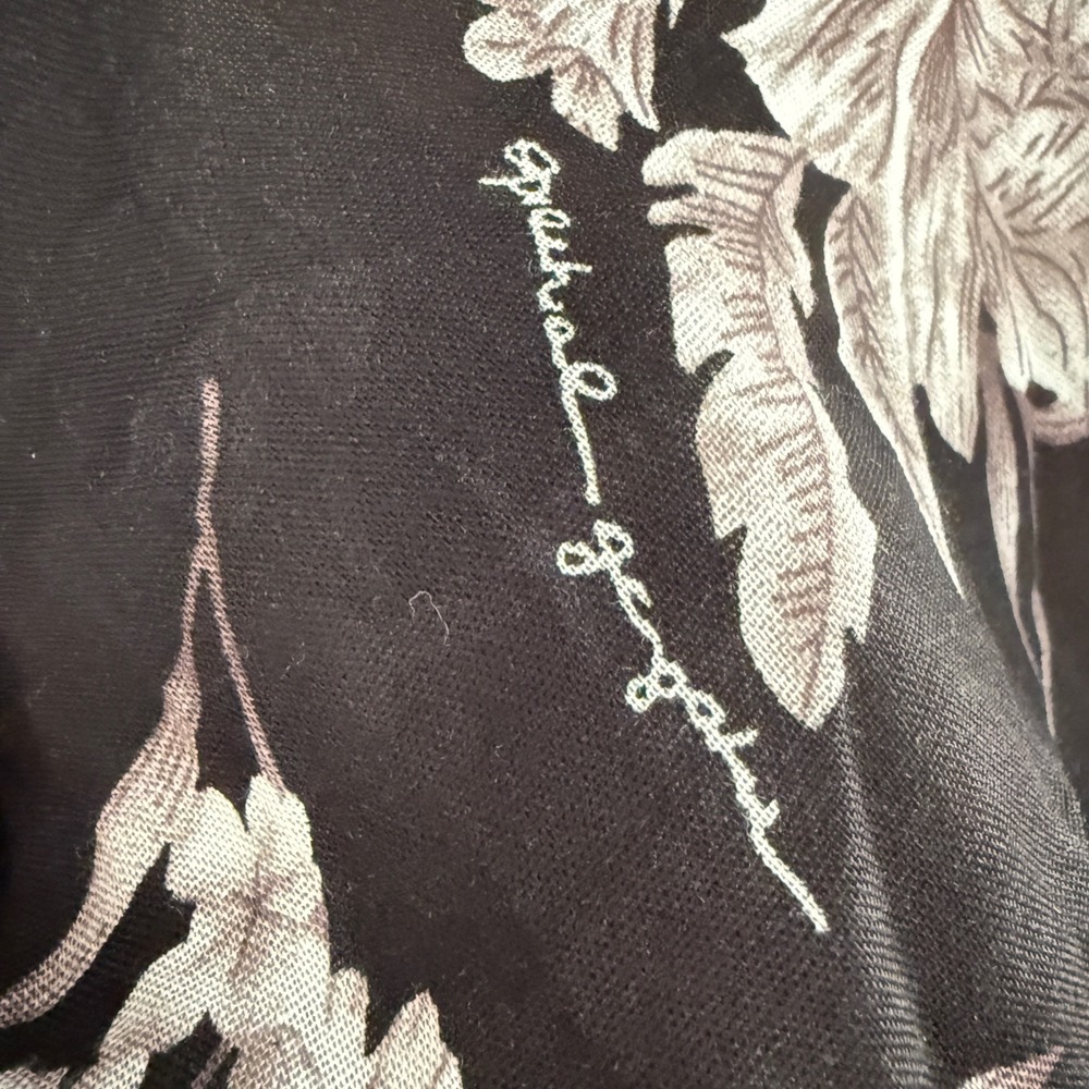Spiritual Gangster Womens Black Floral Kimono Robe Wrap OS Boho Coverup READ - Picture 5 of 11